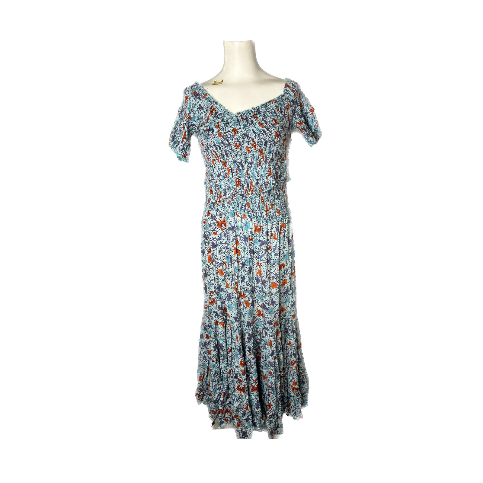 Poupette St Barth Smocked Soledad Maxi Dress M